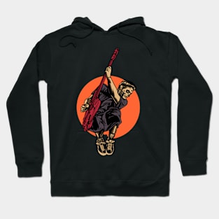 guitar player rock skull Hoodie